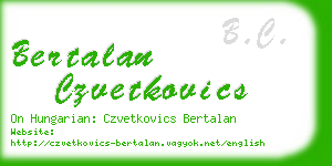 bertalan czvetkovics business card